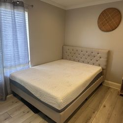 Olee Sleep Queen Mattress, 10 Inch Gel Memory Foam Mattress + Bed Frame