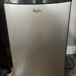 MOVING SALE—Whirlpool 4.3 cu ft Mini Refrigerator Stainless Steel