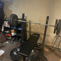 125 pound dumbell handles and barbell 