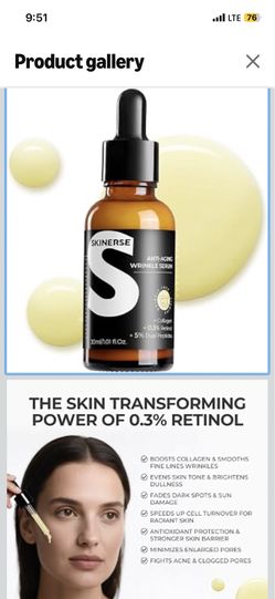 Retinol Serum for Face, Anti Aging Serum, Retinoid Collagen with Vitamin E Resurfacing Facial Rapid Fine Lines Repair, Brightening Pore Minimizer for 