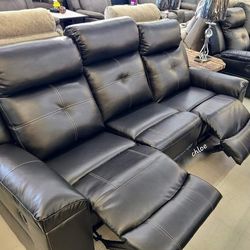 
♡ASK DISCOUNT COUPON💬 sofa Couch Loveseat  Sectional sleeper recliner daybed futon ÷  Kmptr Black Reclining Living Room Set 