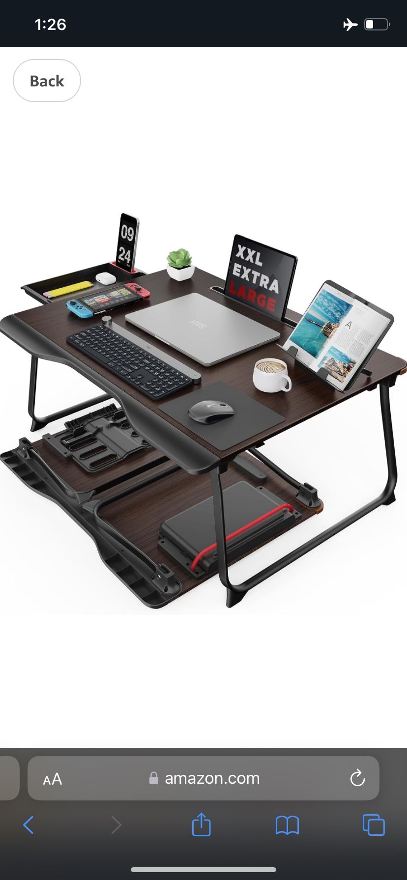Laptop Desk for Bed, SAIJI XX-Large Foldable Bed Tray Table