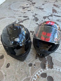 Two Full-Face Motorcycle Helmets