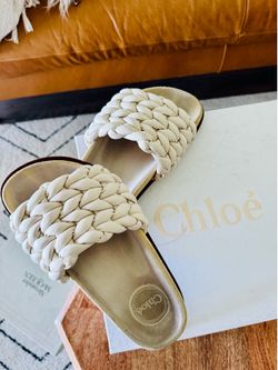 Chloe Kacey Eggshell Braided Slide