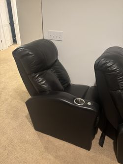 4 Black Electric Reclining Chairs 
