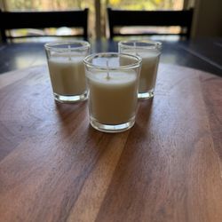 White Votives In Jar. 
