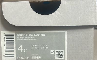 Nike Force 1 Low Lace Toddler Sneakers Size 4C