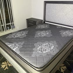 Queen Bed Frame and Mattress – Excellent Condition