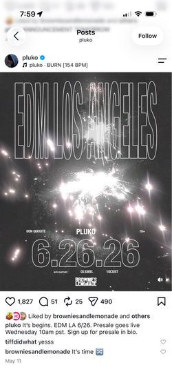 Selling Pluko tickets 6/26 at Don Quixote