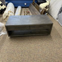 Rustic wood, coffee table with four drawers