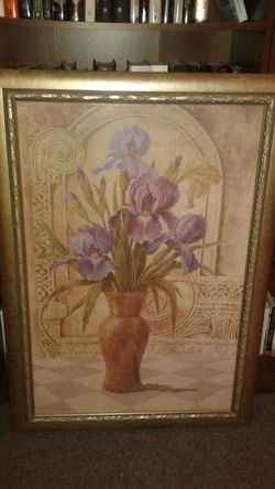 Beautiful Vintage Home Interiors Picture Iris Vase