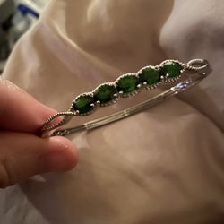 Chrome Diopside Love Infinity Bangle Bracelet -up to 7.25” - new! 