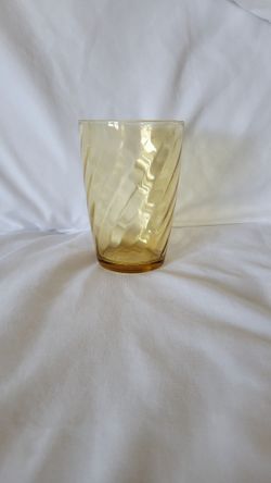 Vintage Hazel Atlas Amber Swirl Tumbler Lowball glass
