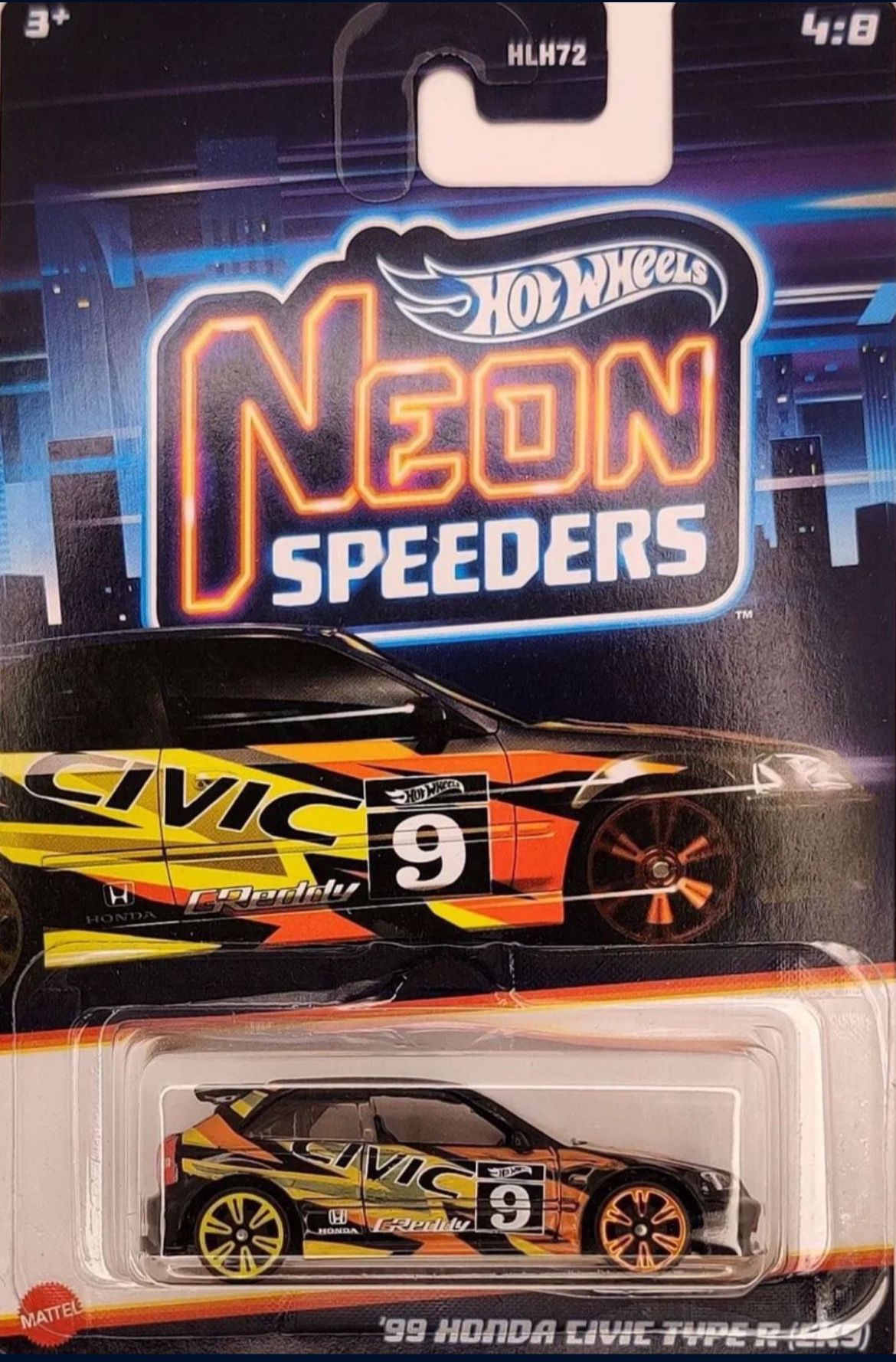 Hot Wheels Neon Speeders ‘99 Honda Civic Type R EK9