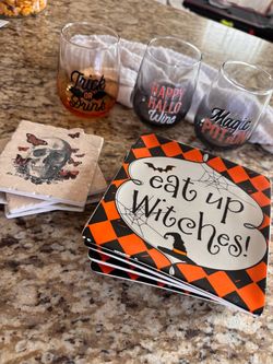 Halloween Drinkware and Coaster Set