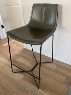 West Elm Leather Counter Stools
