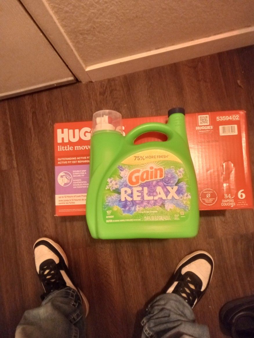 Gain Laundry Soap And Huggies Size 6