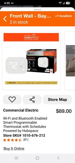 Wi-Fi and Bluetooth Enabled Smart Programmable Thermostat with Schedules Powered by Hubspace