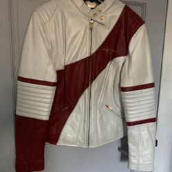 Baby Phat Women Genuine Leather Biker Jacket 