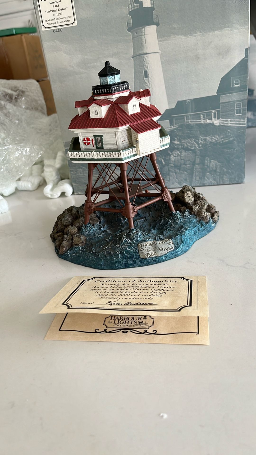 Harbour Lights Thomas Point Shoal Lighthouse Maryland • Limited Edition • COA + Box 