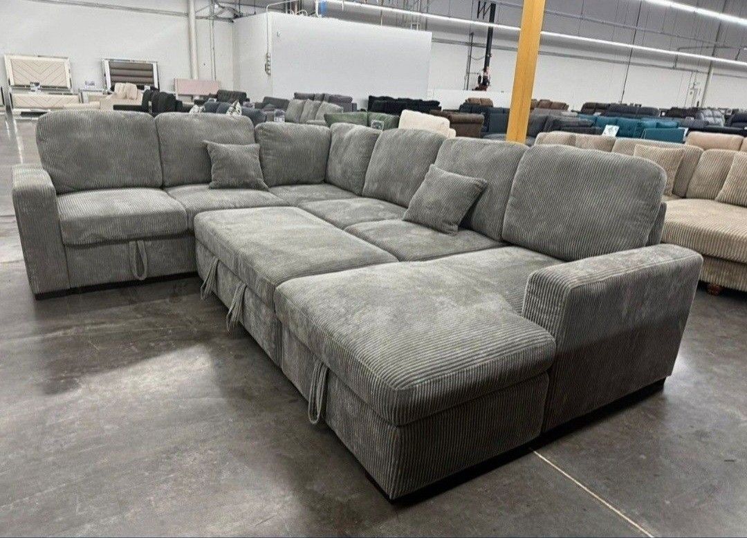✅️✅️4-Piece Convertible Sectional
Sleeper Sofa, Chaise Storage, Sofa Storage & USB Port✅️✅️