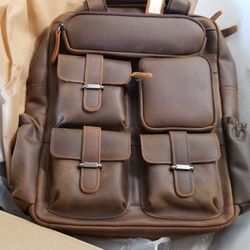 Leather backpack