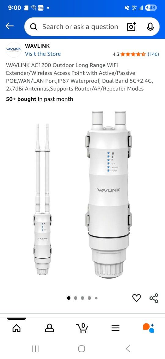 WAVLINK AC1200 Outdoor Long Range WiFi Extender