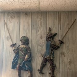 Wall Art…home Decor.. Two Vintage 70s Large Swordsman Or Pirates  (will Sell Separately)