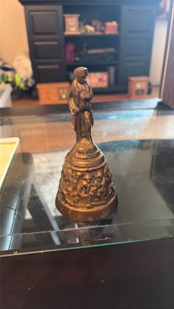 Bronze or spelter figural bell or ornamental table object