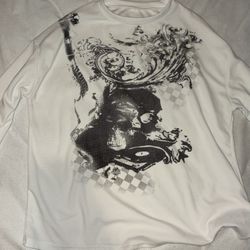 Womens White graphic long sleeve 