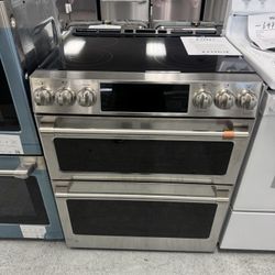 Café 30 Inches Slide In Double Oven Electric Range With Air Fly