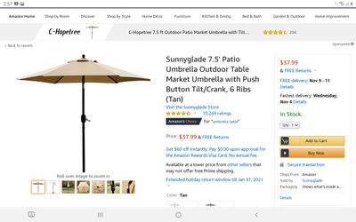 Sunnyglade 7.5 patio umbrella