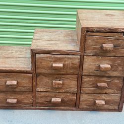 Super Unique Antique Wooden Tiered Drawers!