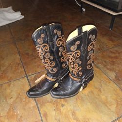 
RUDEL Black Leather Cowboy Boots Unisex