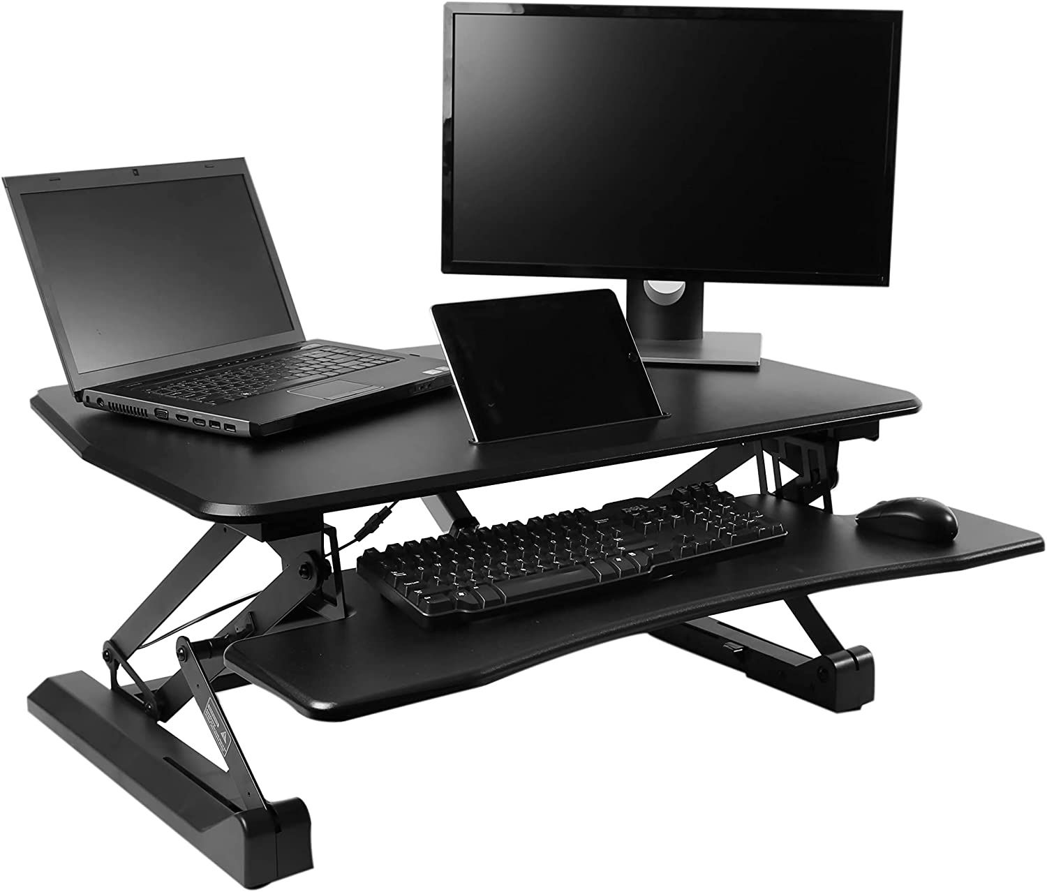 Electric Sit/Stand Dual Monitor Desk Riser