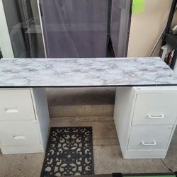 Marble White Desk