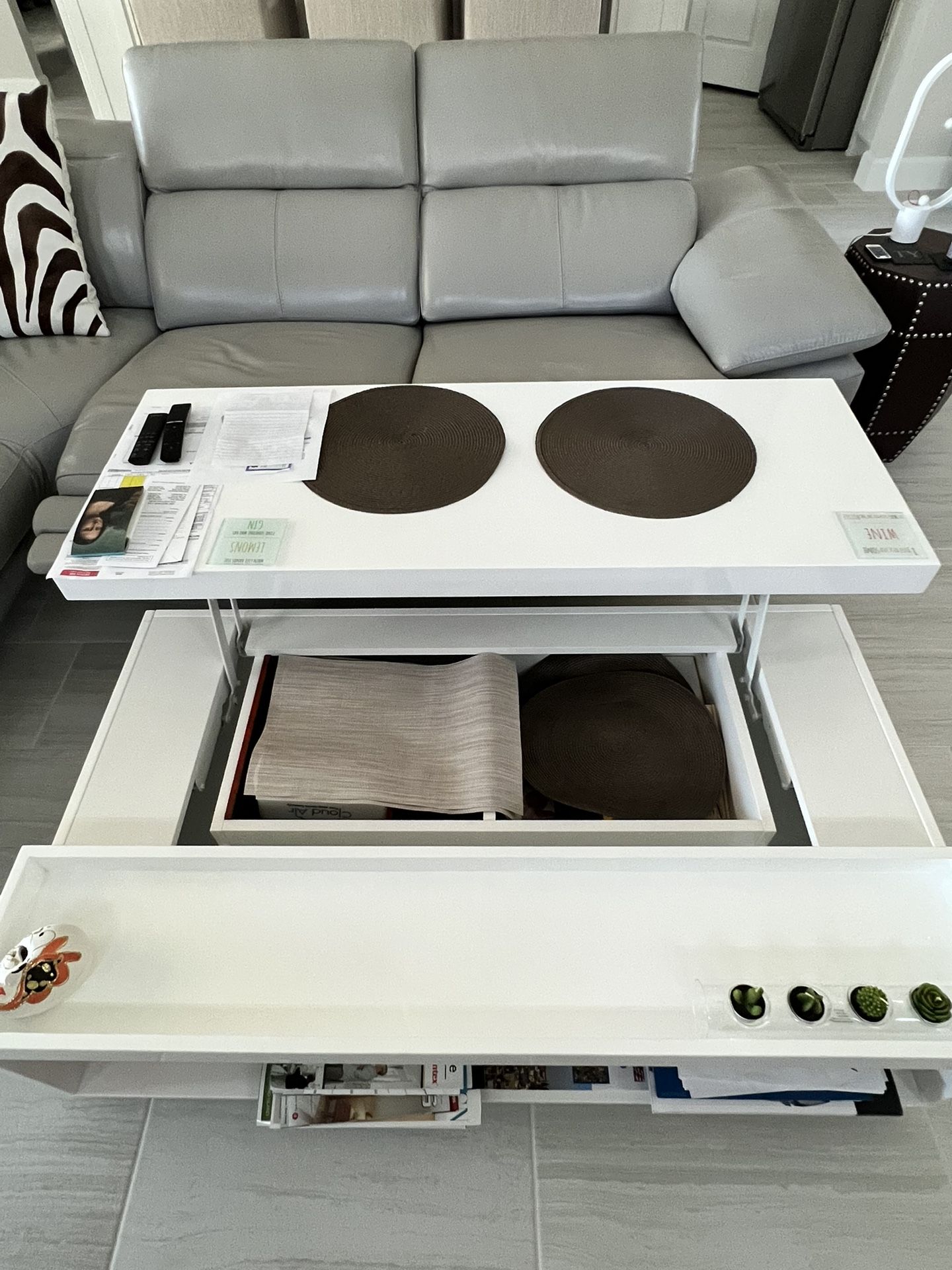 Modern Leather Sofa and Coffee Table…