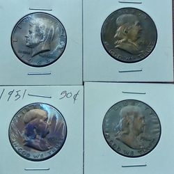 Monedas De Plata 4 Half-dollars 