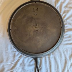 Vintage Lodge Cast Iron Skillet 14 SK Made in USA