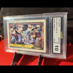 1992 TOPPS BOBBY BONILLA #160 authentic autograph  UCG GEM MINT 10