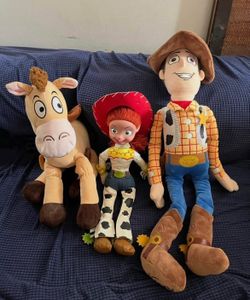 Disney Pixar Toy Story Woody, Bullseye, Jessie Plush Toys