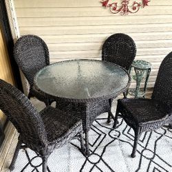 Glass Top Dining Table And 4 Chairs