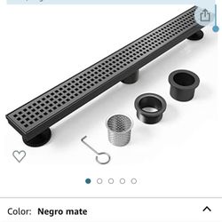 WEBANG 48-inch rectangular shower drainage, linear, black, with accessories, square hole design, removable grille, SUS304 tstainless steel, CUPC certi