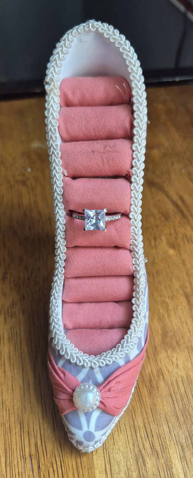 Sterling Silver With Large Clear Gem