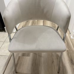 Set of 2 Modway Nella Velvet Barrel Dining Chairs, Almond Silver $125 OBO