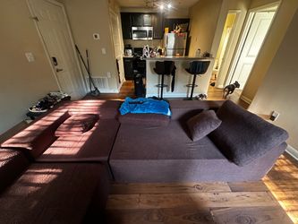 Brown boneless couch