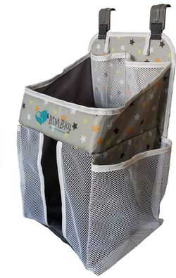 Hanging Diaper Caddy Organizer, Grey, Stacker For Crib, Nursery Storage For Changing Table, Practical And Ideal For Newborn Boy And Girl – 17’’ x 10’’ Thumbnail