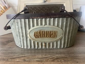 Rustic Galvanized Metal Bucket