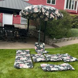 7 Piece Lawn Furniture Cushions With Umbrella