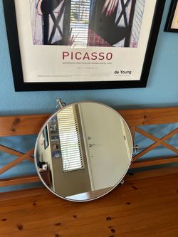 Round  Wall Mirror with Chrome Frame